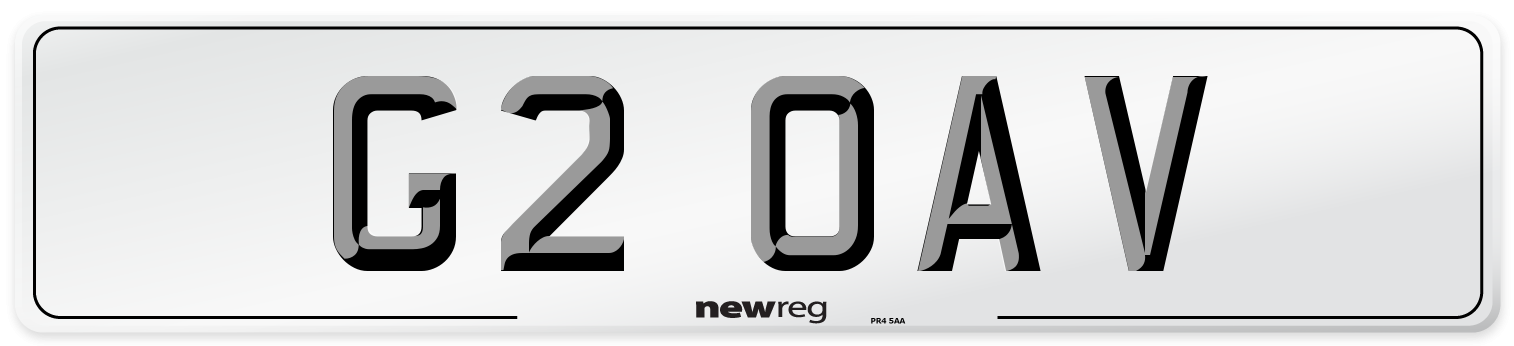 G2 OAV Number Plate from New Reg